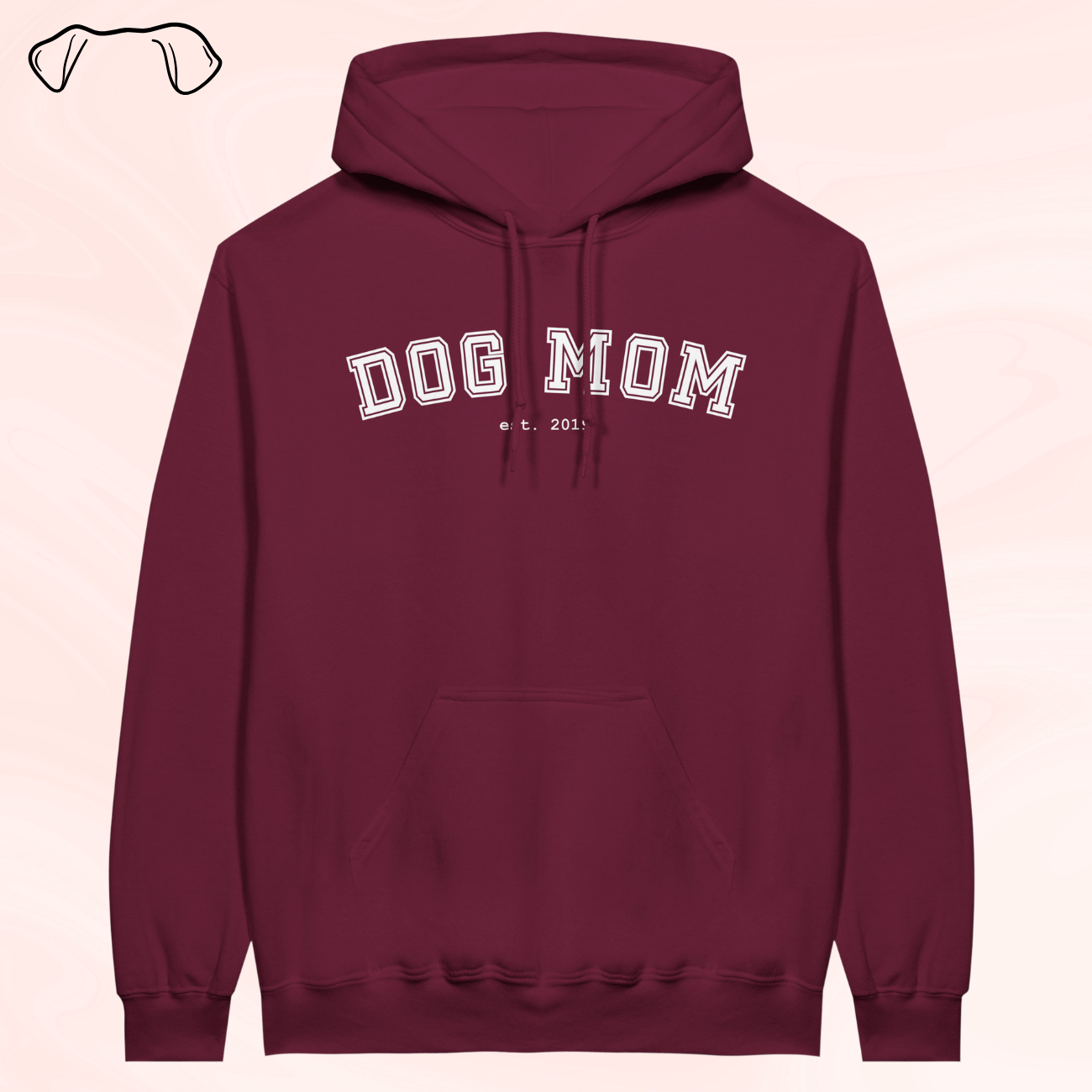 "Dog Mom/Dad est." omalla vuosiluvulla - personoitava huppari